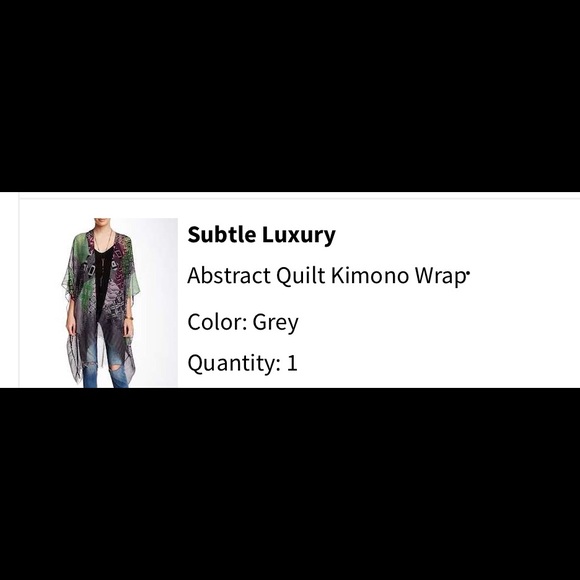 Subtle Luxury flowey Kimono type wrap. OS - Picture 2 of 2